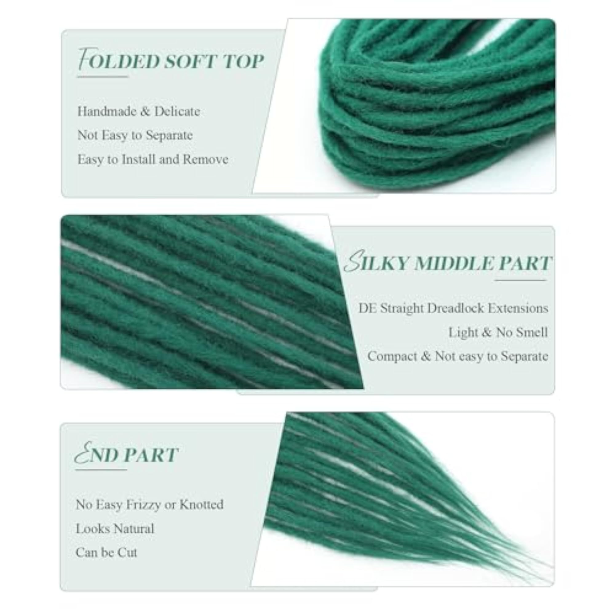 24 Inch Straight Synthetic Dreadlock Extensions, Pack of 10